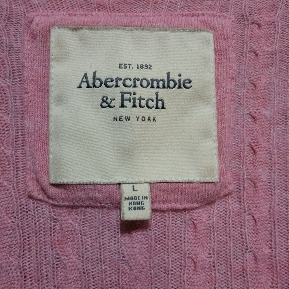 2000s Bubblegum Pink Abercrombie & Fitch Rabbit Hair 3/4 Sleeve Knit Sweater - Picture 5 of 7